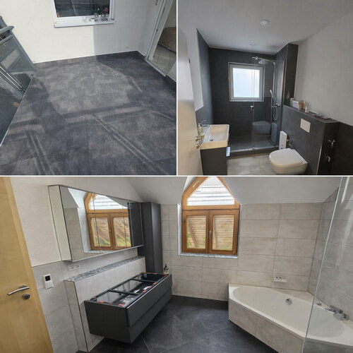 Moderne Badezimmer Fliesenarbeiten in Gärtringen Präzise Fliesenarbeiten – Wandfliesen im modernen Badezimmer, Gärtringen